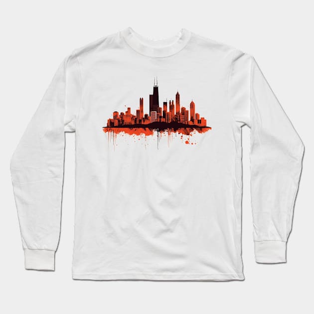 Chicago Skyline Long Sleeve T-Shirt by Andrew World